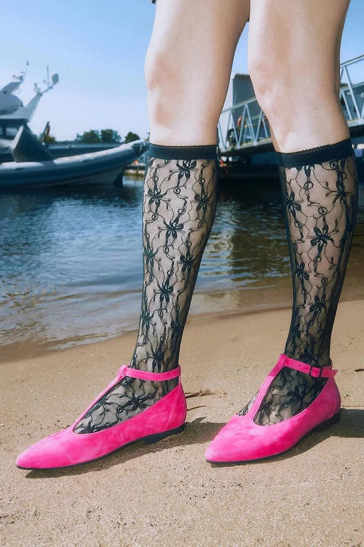 Bailarine fucsia con fibbia e cinturino a T