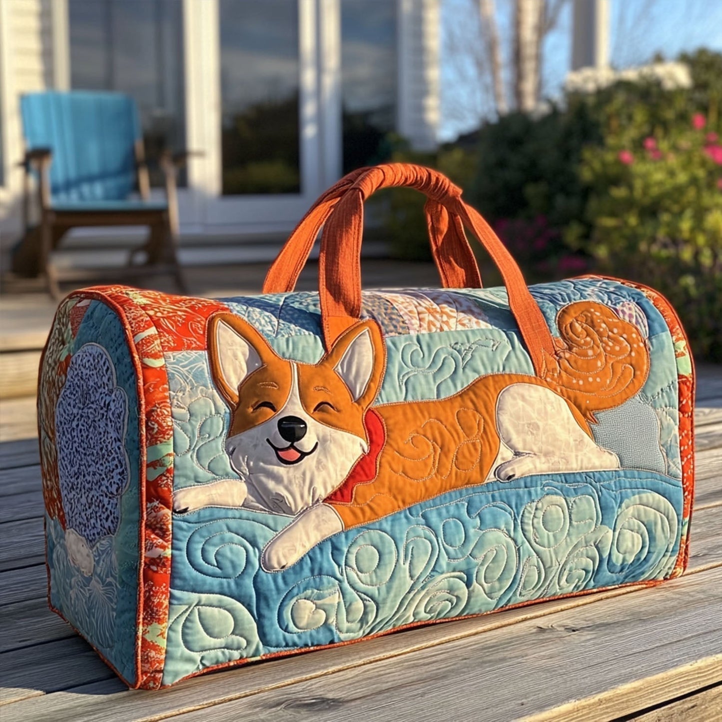 Lidia | Borsa da Viaggio Trapuntata Corgi