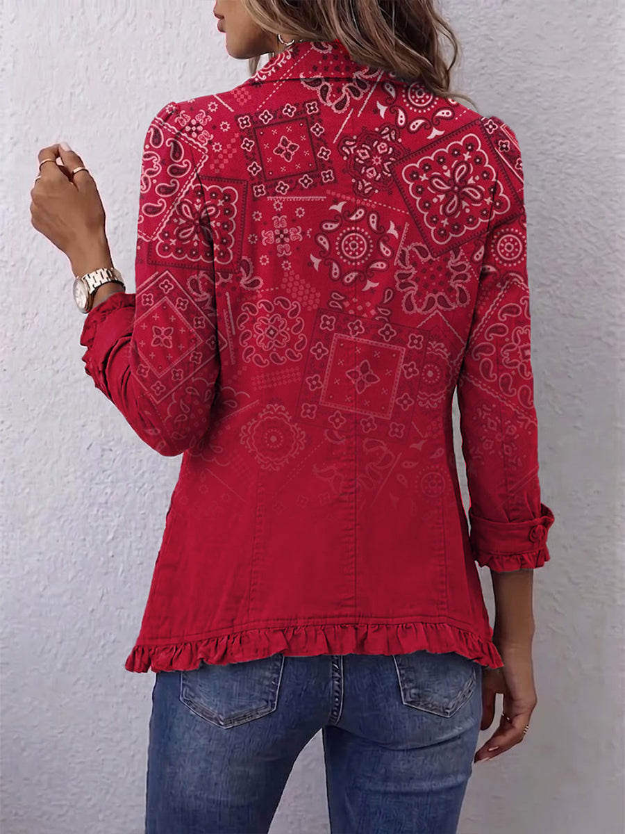 Gaia | Giacca Bohémien Paisley Ombré con Balze