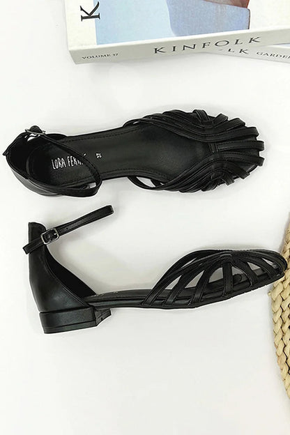 Sandali chic in tinta unita con fibbia