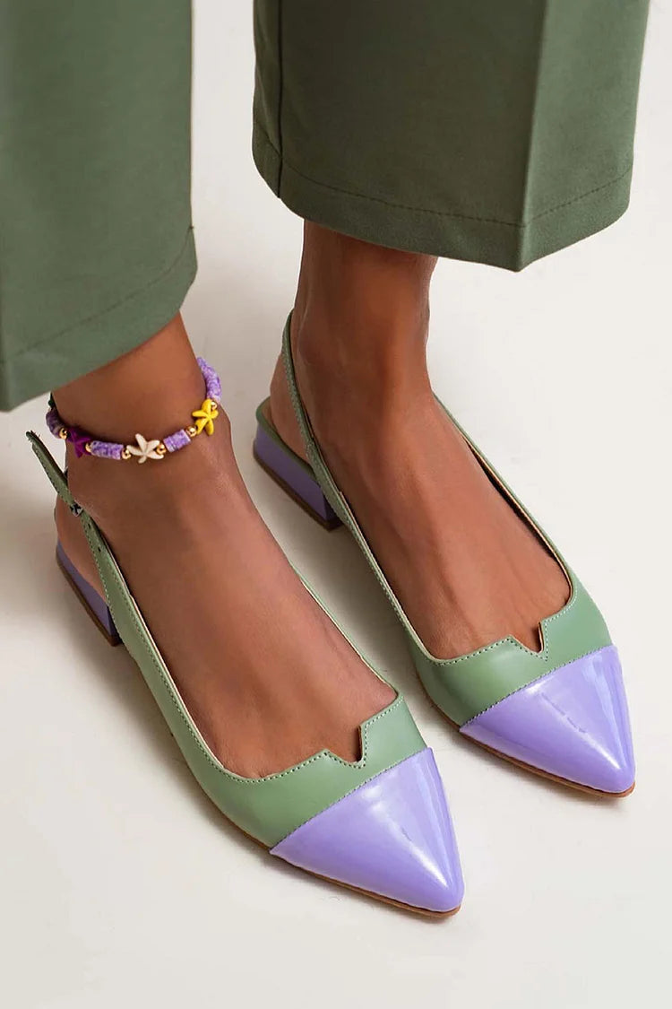 Ballerine colorblock destalonate con fibbia