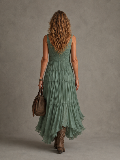 Alba | Maxi con Scollo a V Arricciato