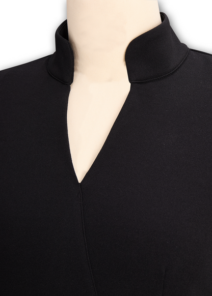 DALIA | Elegante abito con collo alla coreana e cintura