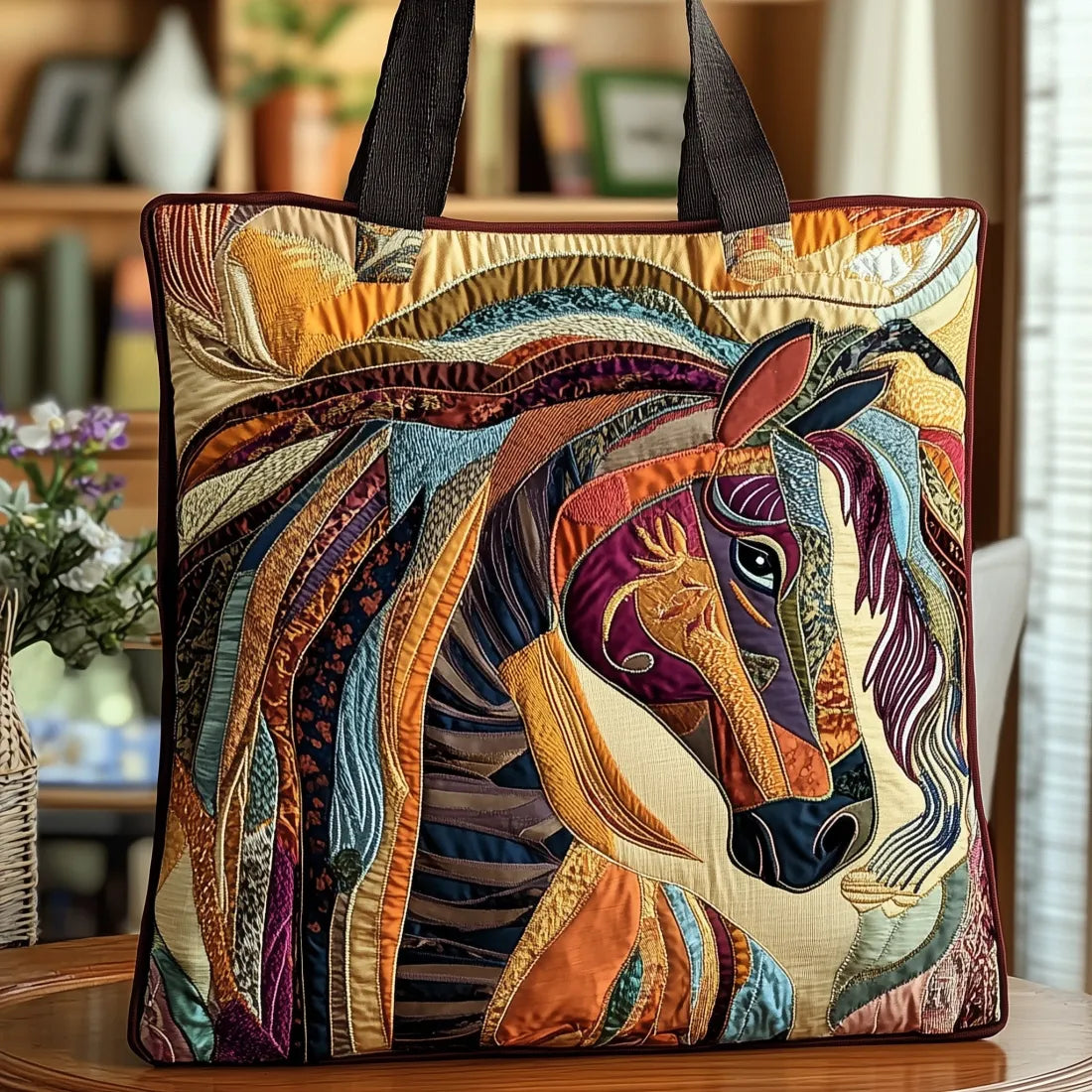Caterina | Borsa Trapuntata Cavallo Mosaico Multicolore