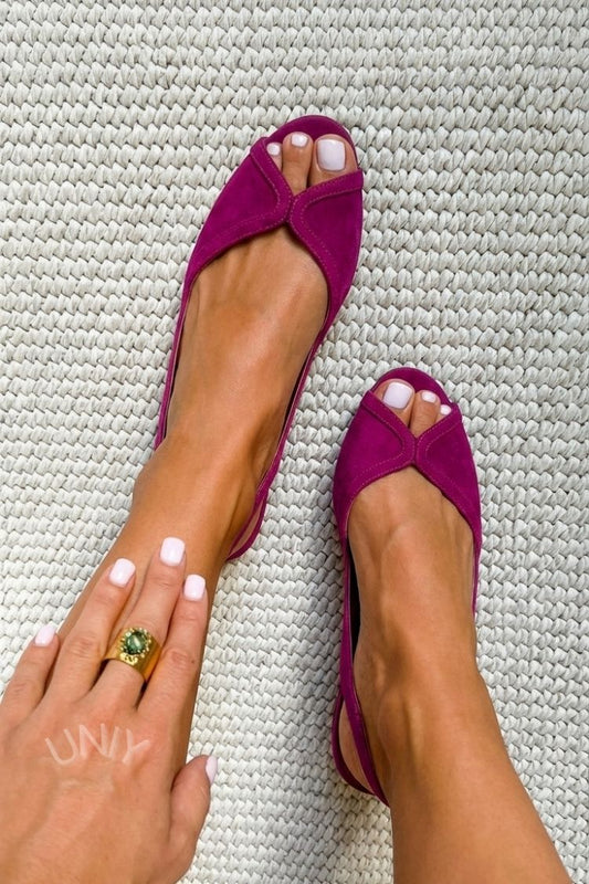 ballerine slingback fucsia in camoscio punta aperta chic.