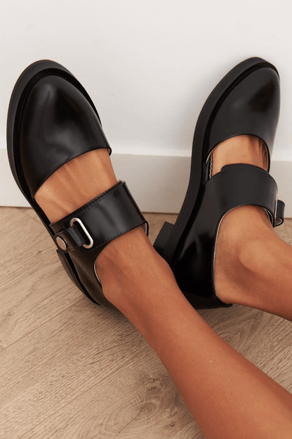Ballerine slingback cut-out a punta tonda in tinta unita