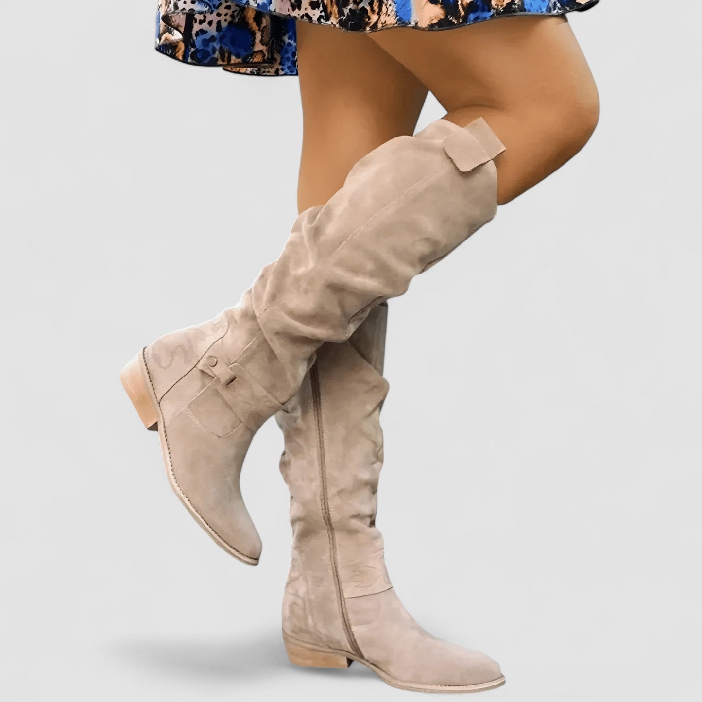 Adeliza | Stivali Cavallerizza Effetto Slouch - Beige
