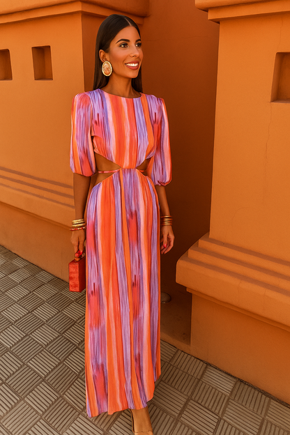 PAOLA | Abito midi con spacchi