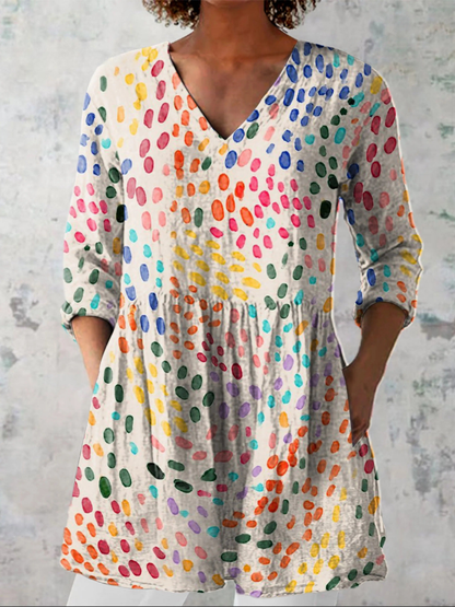 Noelle | Lange Bluse mit ausdrucksstarkem Muster