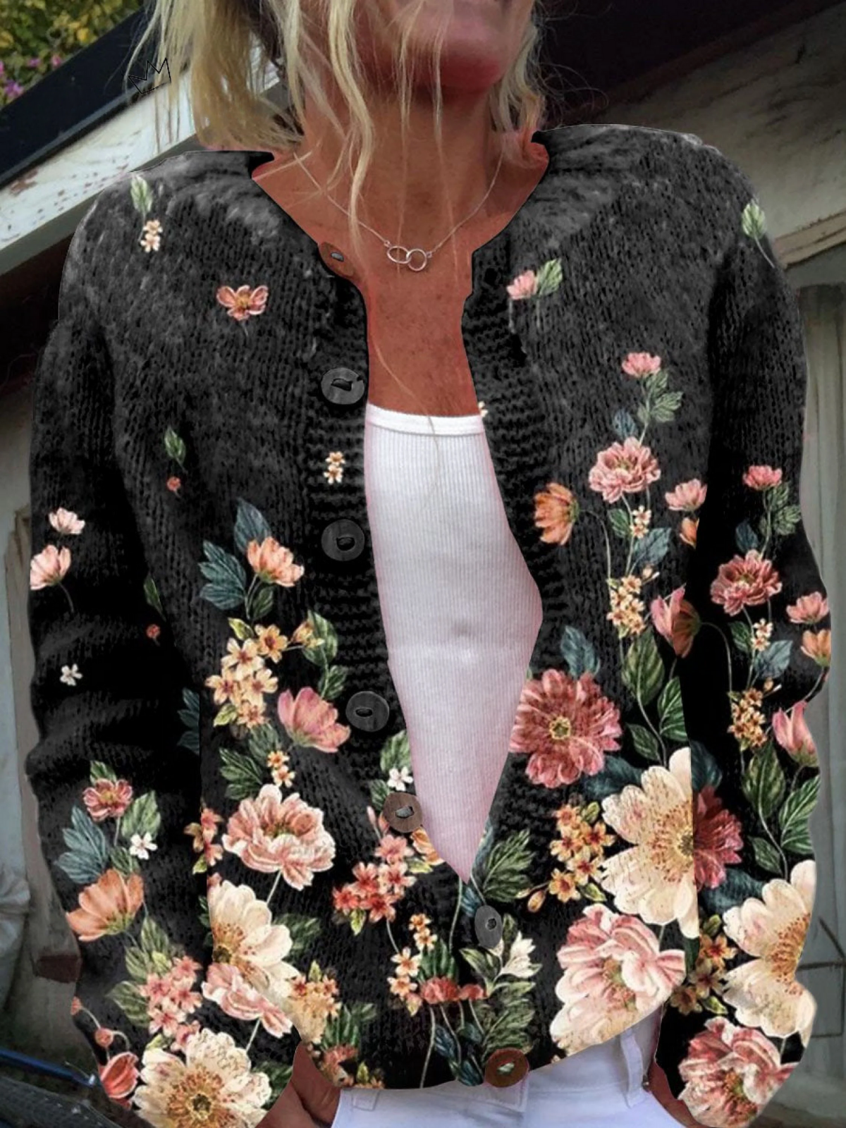 Tosca | Cardigan Floreale Vintage
