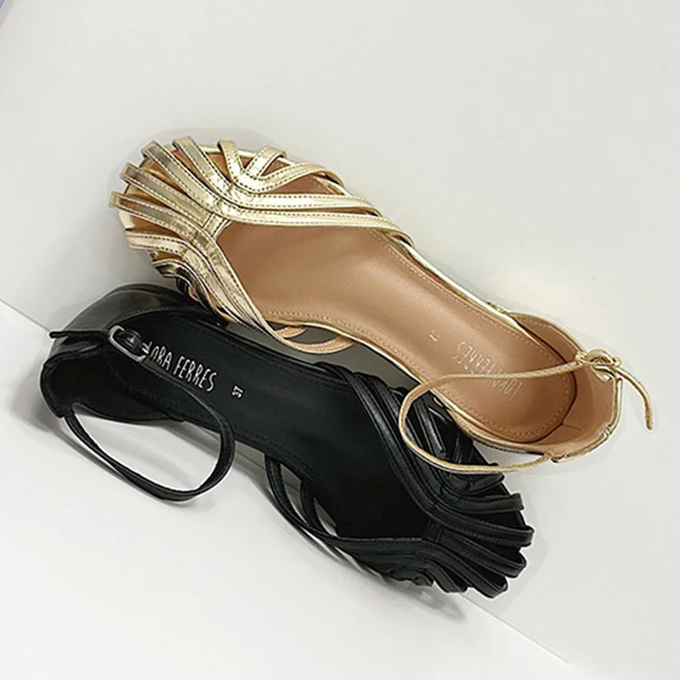 Sandali chic in tinta unita con fibbia