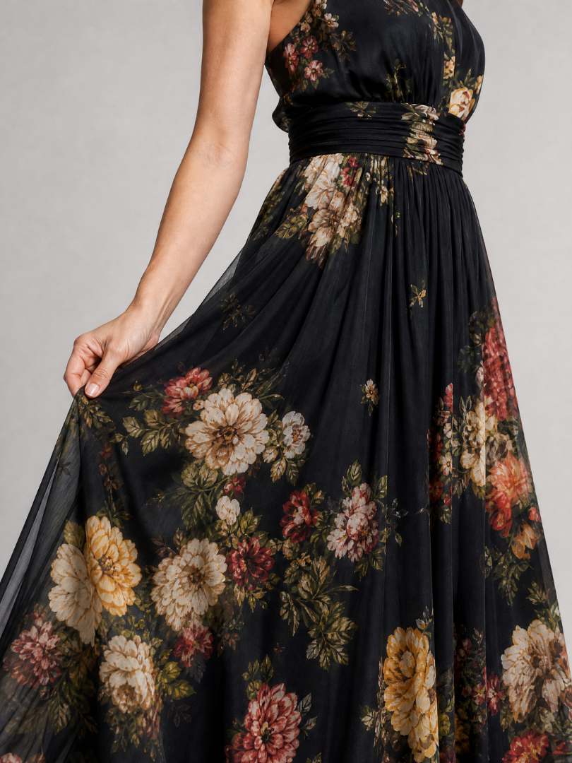 Sior abito midi floreale collo halter - Bianca Módena