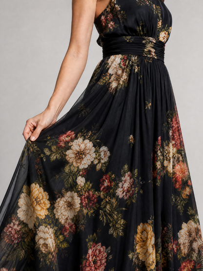 Sior abito midi floreale collo halter - Bianca Módena