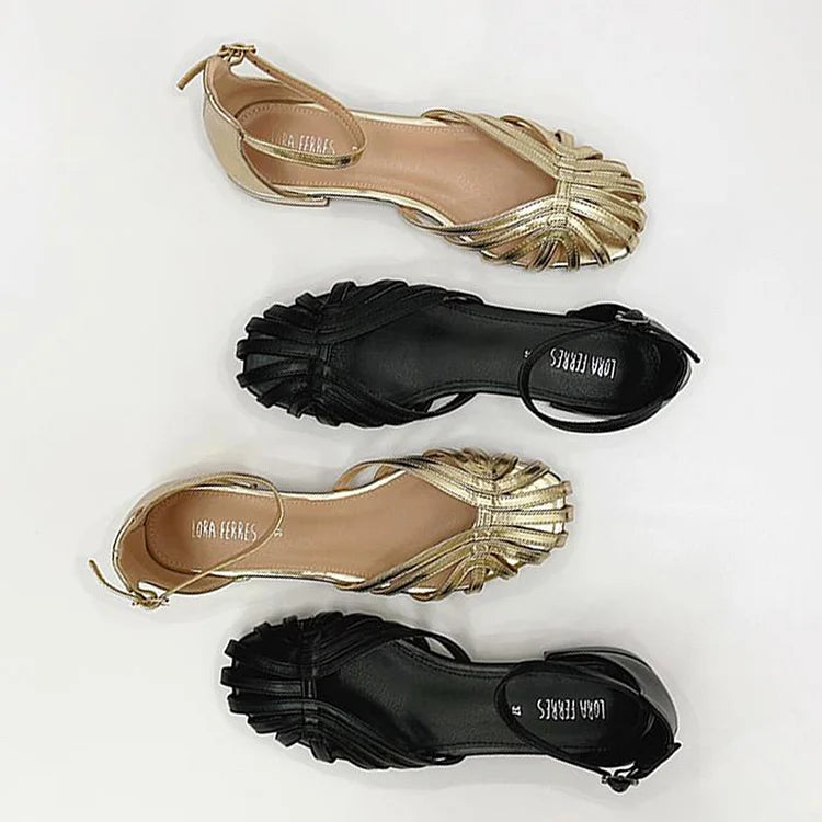 Sandali chic in tinta unita con fibbia