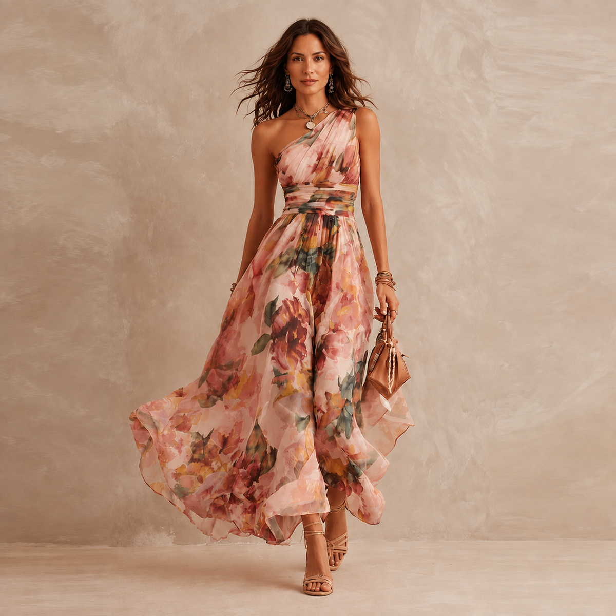 Celeste | Maxi Monospalla Floreale