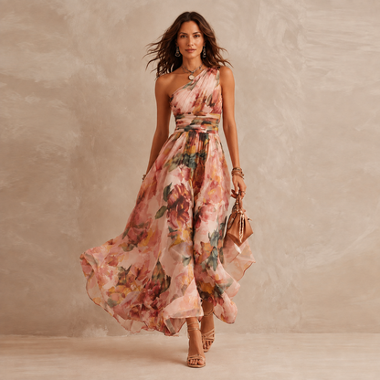 Celeste | Maxi Monospalla Floreale