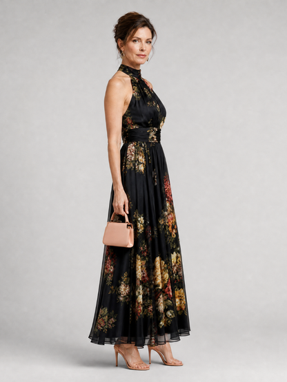 Sior abito midi floreale collo halter - Bianca Módena