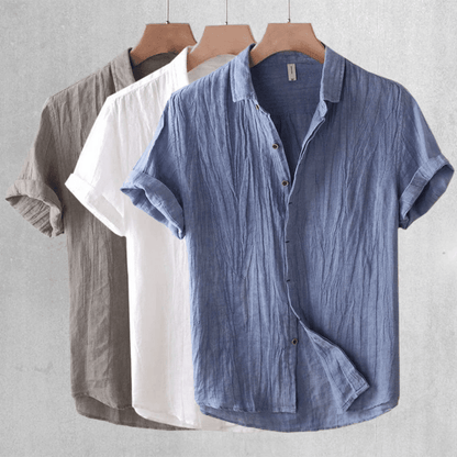 LORENZO | Camicia da uomo in lino a maniche corte