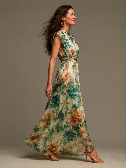 Grazia | Chiffon Tropicale Dipinto