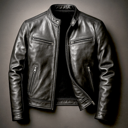 RECIO | Chaqueta vintage de piel con cremallera