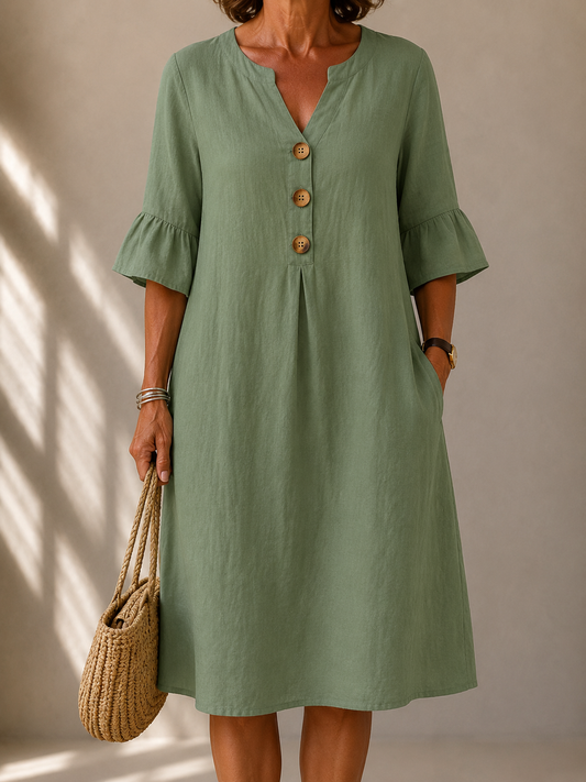 Margaret Button Dress
