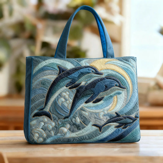 Concetta | Borsa Trapuntata Delfino nell'Oceano