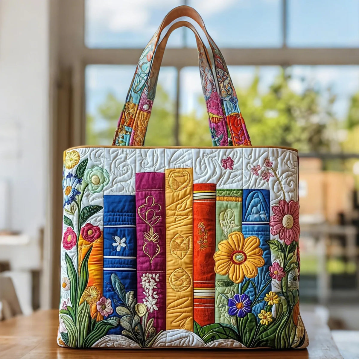 Cinzia | Borsa Trapuntata Biblioteca Fiorita
