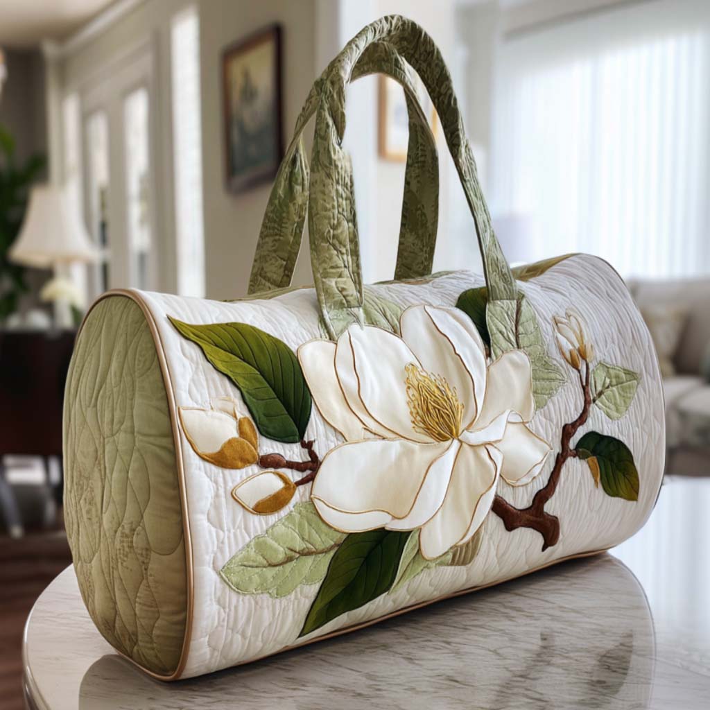 Emilia | Borsa da Viaggio Trapuntata Fiori in Boccio