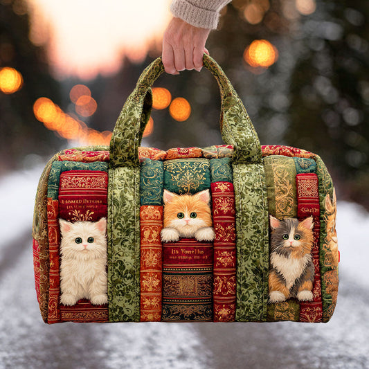 Beatrice | Borsa da Viaggio Trapuntata Gatto tra i Libri