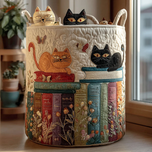 Cesto per il bucato Gatto e Libri