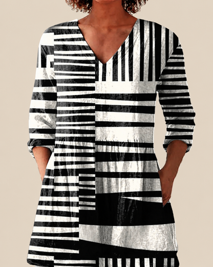 Quinn | Lange Bluse mit ausdrucksstarkem Muster