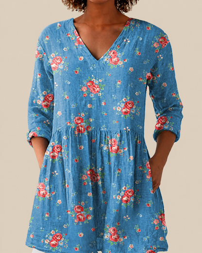 Ayla | Lange Bluse mit ausdrucksstarkem Muster