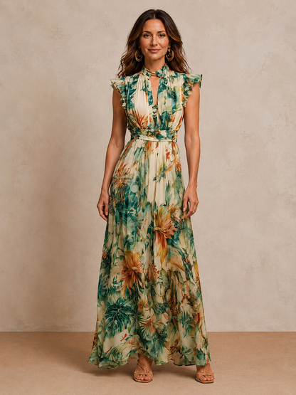 Grazia | Chiffon Tropicale Dipinto