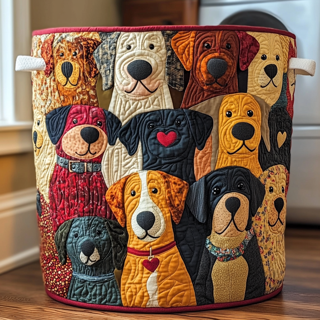 Cesto per il bucato Cani Colorati