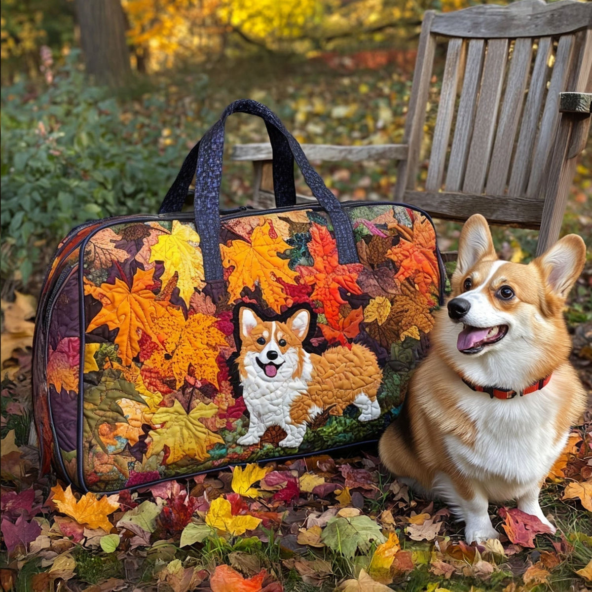 Lisa | Borsa da Viaggio Trapuntata Corgi