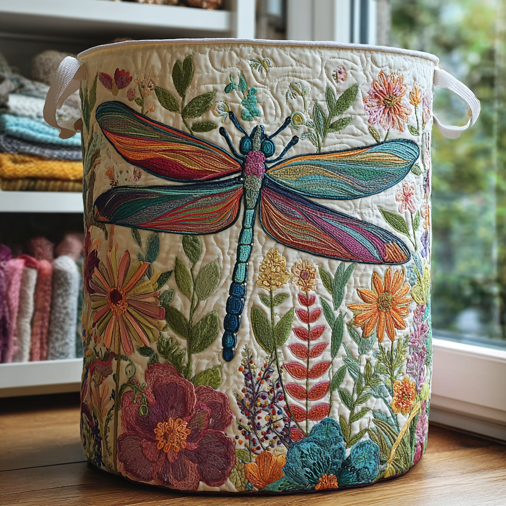 Cesto per il bucato Libellula e Fiori
