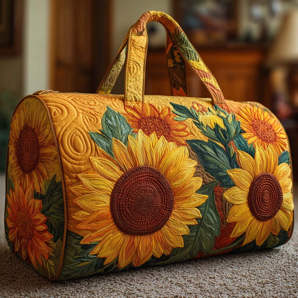 Ondina | Borsa da Viaggio Trapuntata Fiori in Boccio