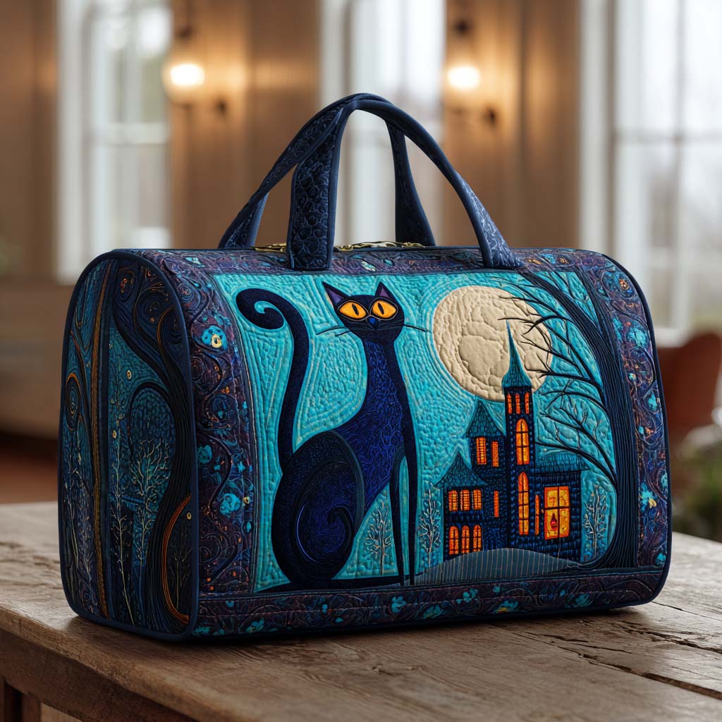 Benedetta | Borsa da Viaggio Trapuntata Gatto di Mezzanotte