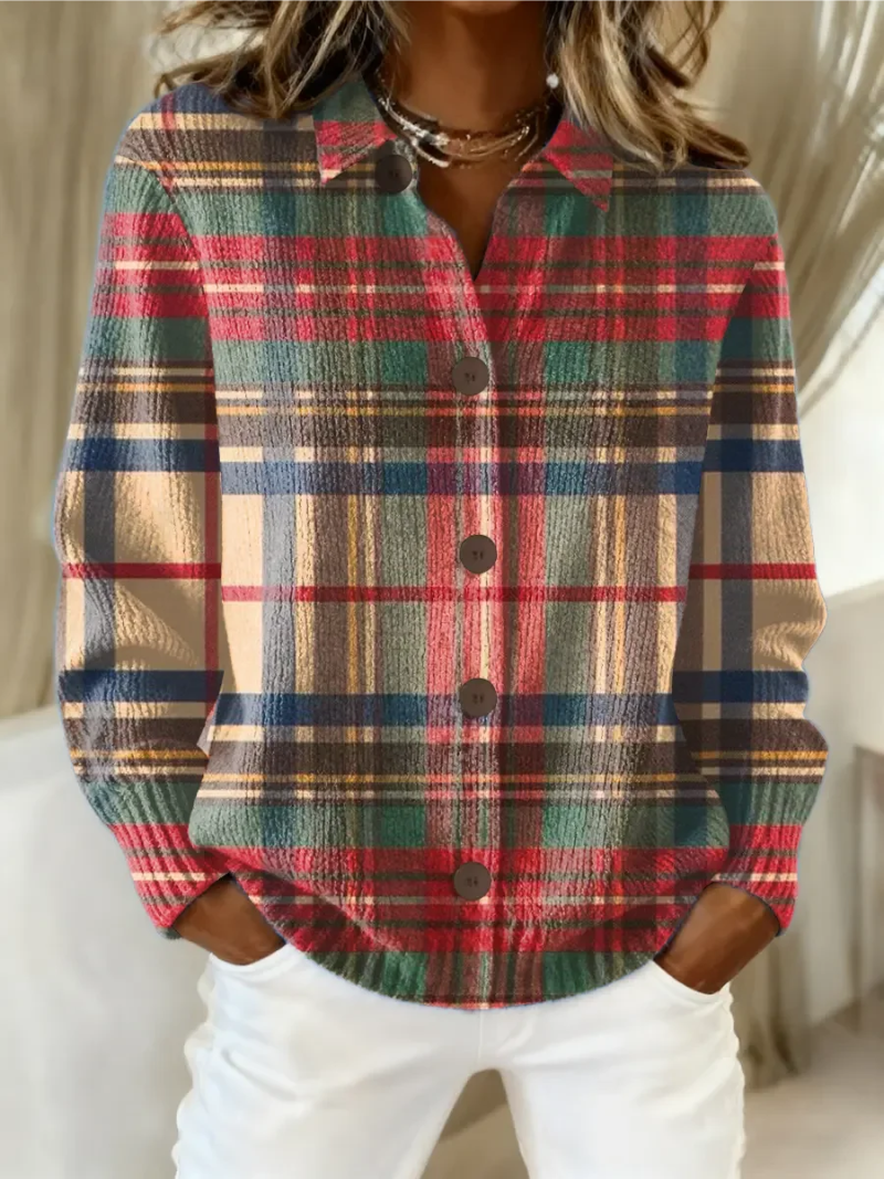 Ombretta | Cardigan a Quadri Multicolore con Bottoni