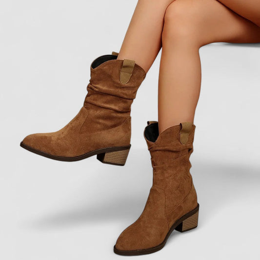 Cleo | Stivaletti Western Effetto Slouch - Marrone