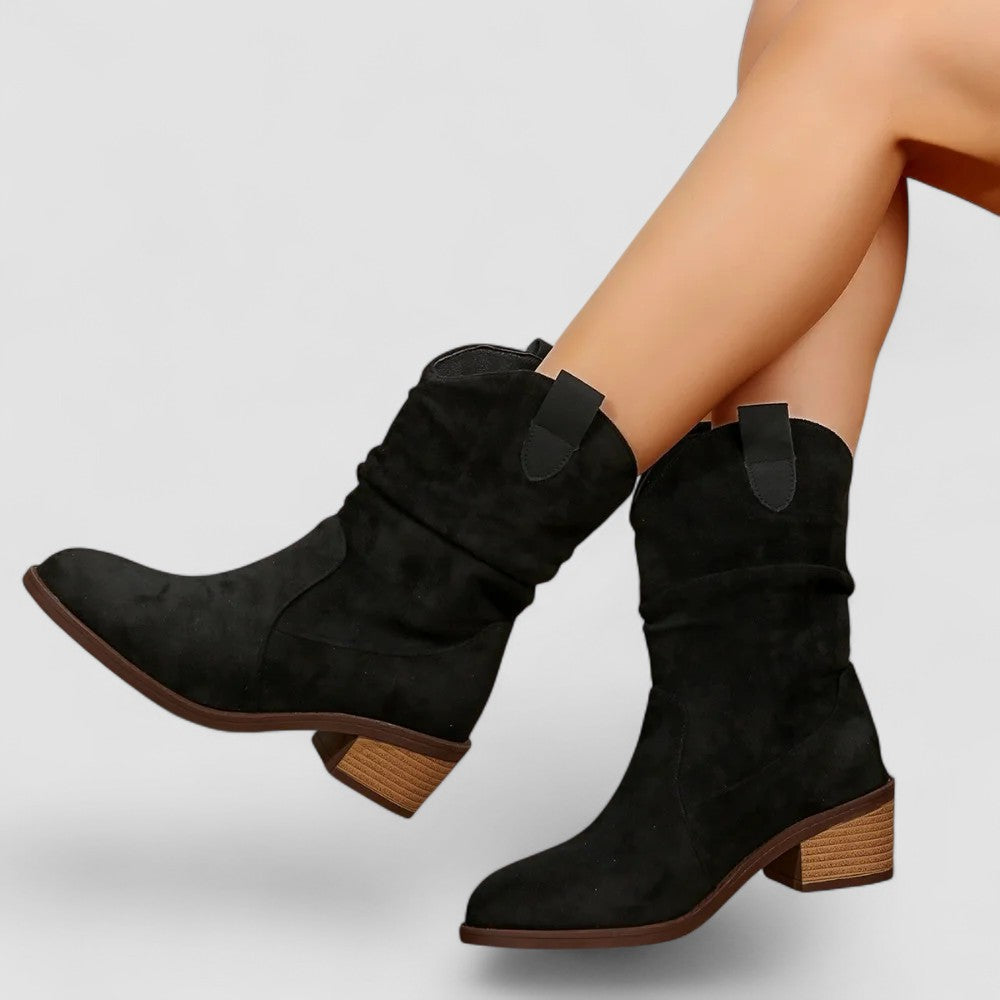 Cleo | Stivaletti Western Effetto Slouch - Nero