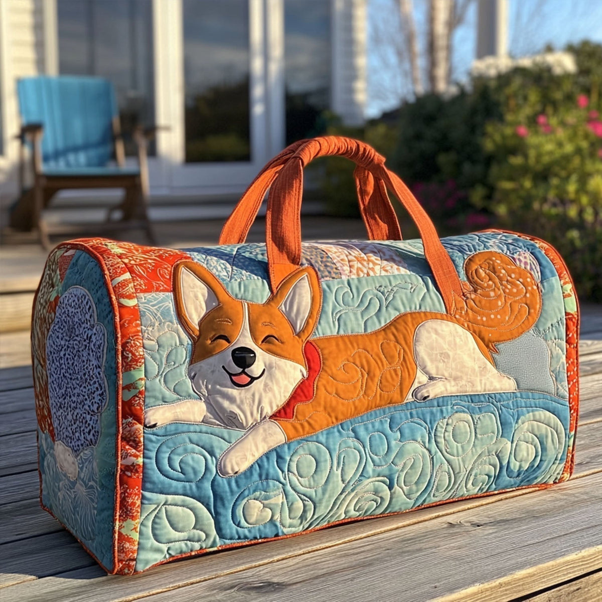 Lidia | Borsa da Viaggio Trapuntata Corgi