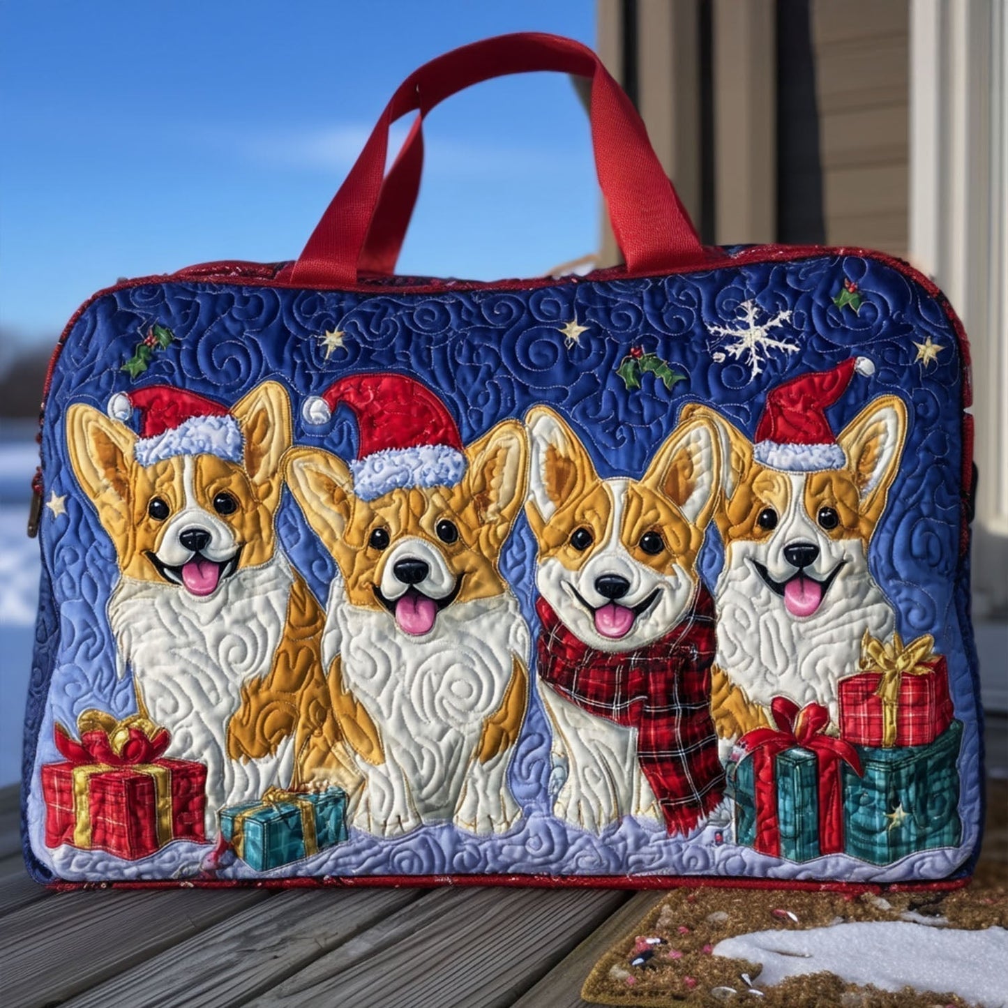 Delia | Borsa da Viaggio Trapuntata Neve Silenziosa