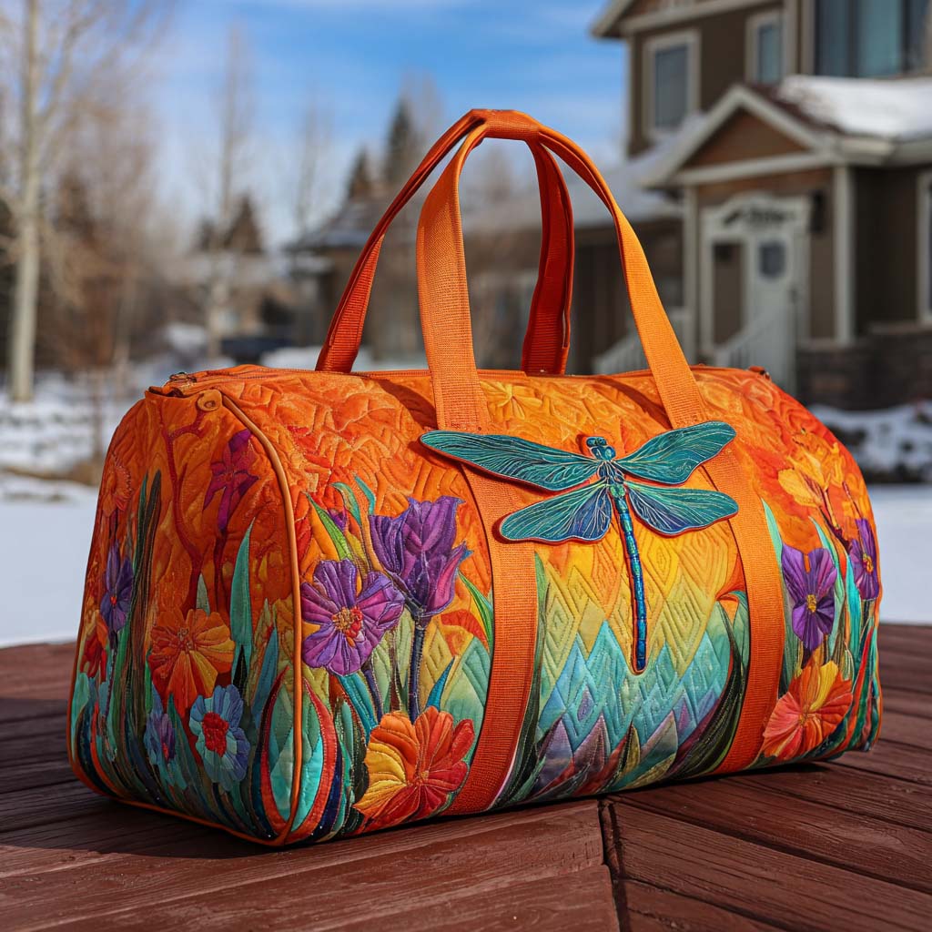 Gaia | Borsa da Viaggio Trapuntata Ali tra i Fiori di Campo