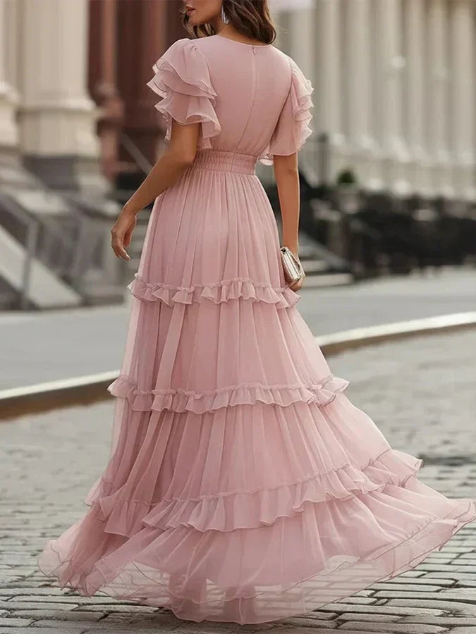 Zoe abito maxi cerimonia rosa - Bianca Módena