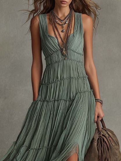 Alba | Maxi con Scollo a V Arricciato