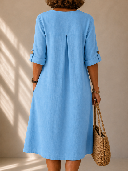 Amelia Button Dress detail