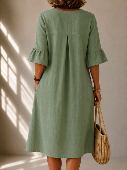 Margaret Button Dress detail