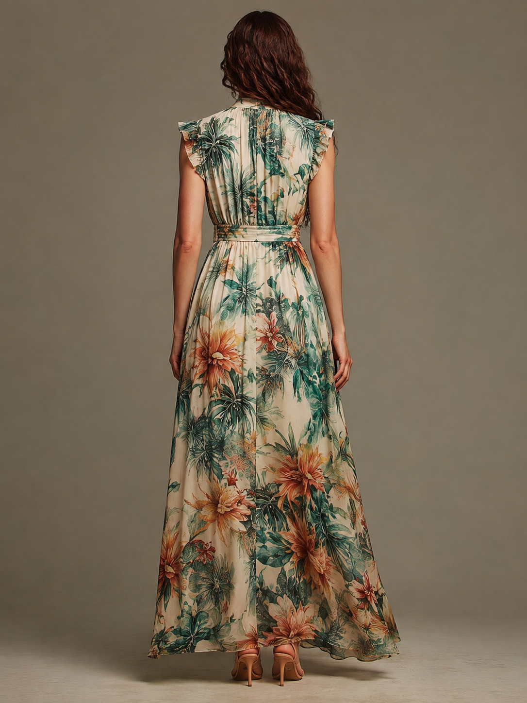 Grazia | Chiffon Tropicale Dipinto