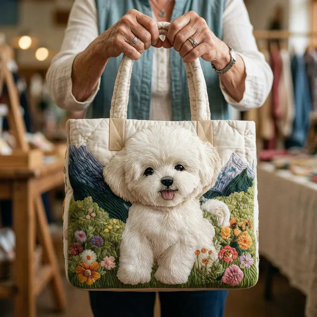 Vittoria | Borsa Trapuntata Cani Incantati - dettaglio